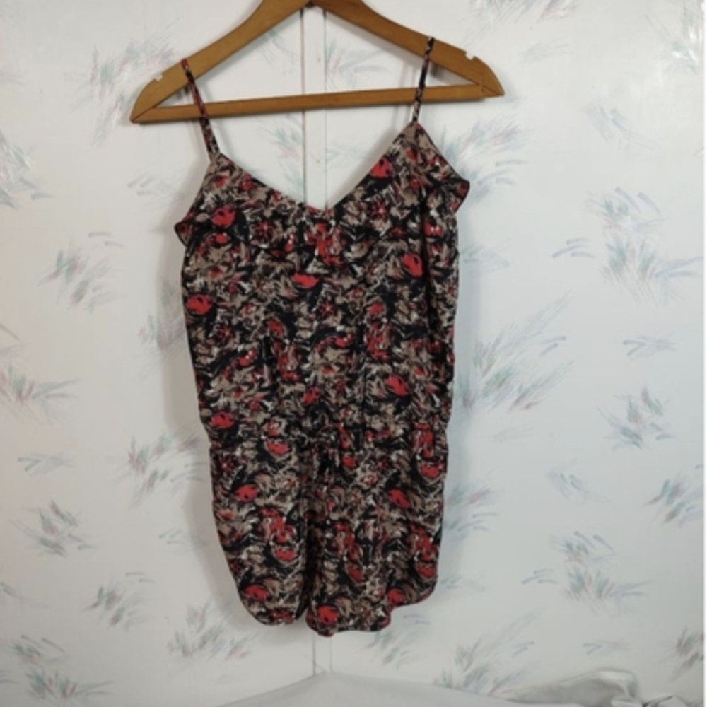 Urban Outfitters Kimchi Blue Romper Black Floral Print Sleeveless Size XS